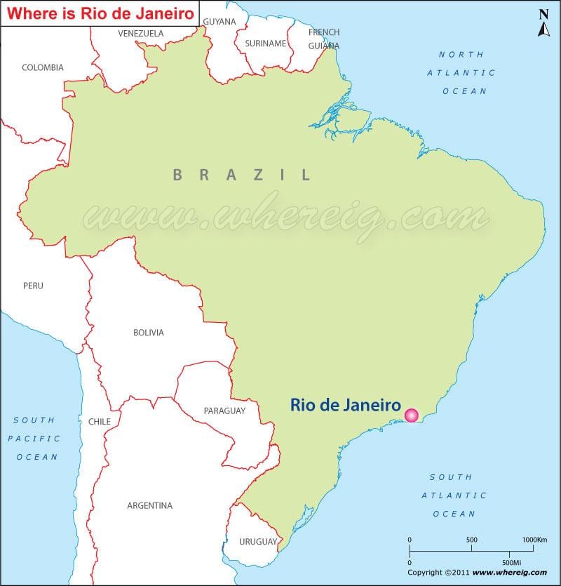 kuonyesha Rio de Janeiro kwenye ramani