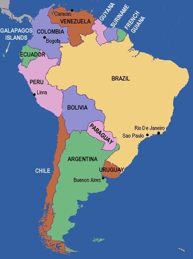 Rio grande mto ramani ya amerika ya kusini