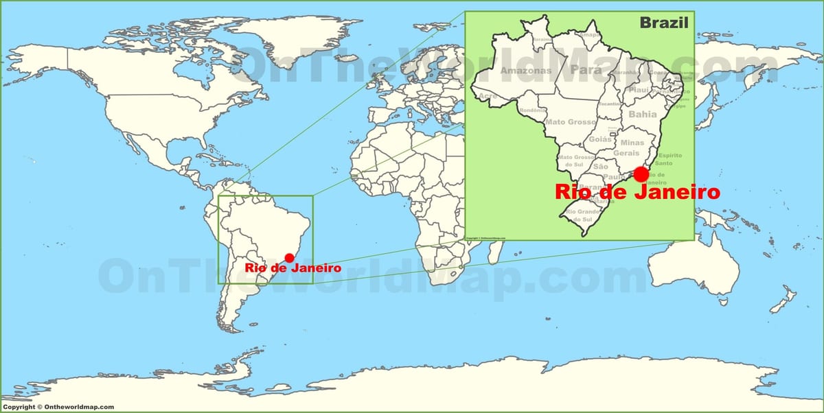 ramani ya dunia wa Rio de Janeiro brazil