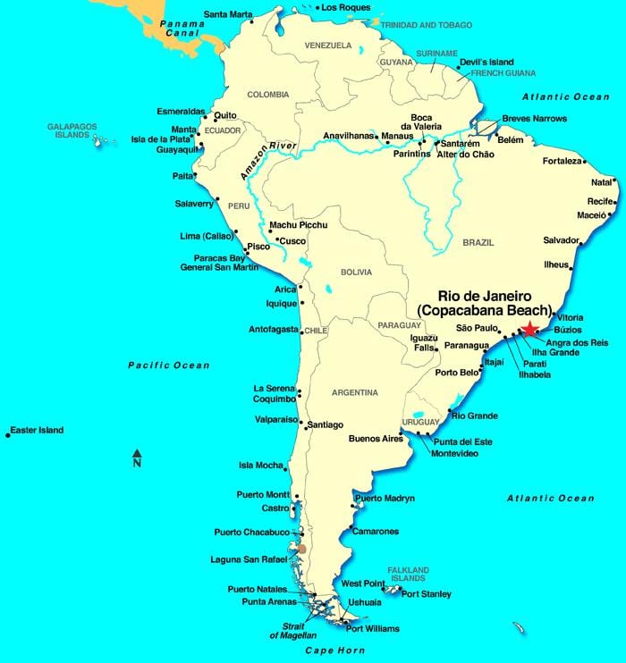 Rio de Janeiro ramani ya amerika ya kusini