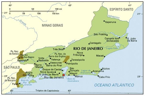 kuratibu ramani ya Rio de Janeiro