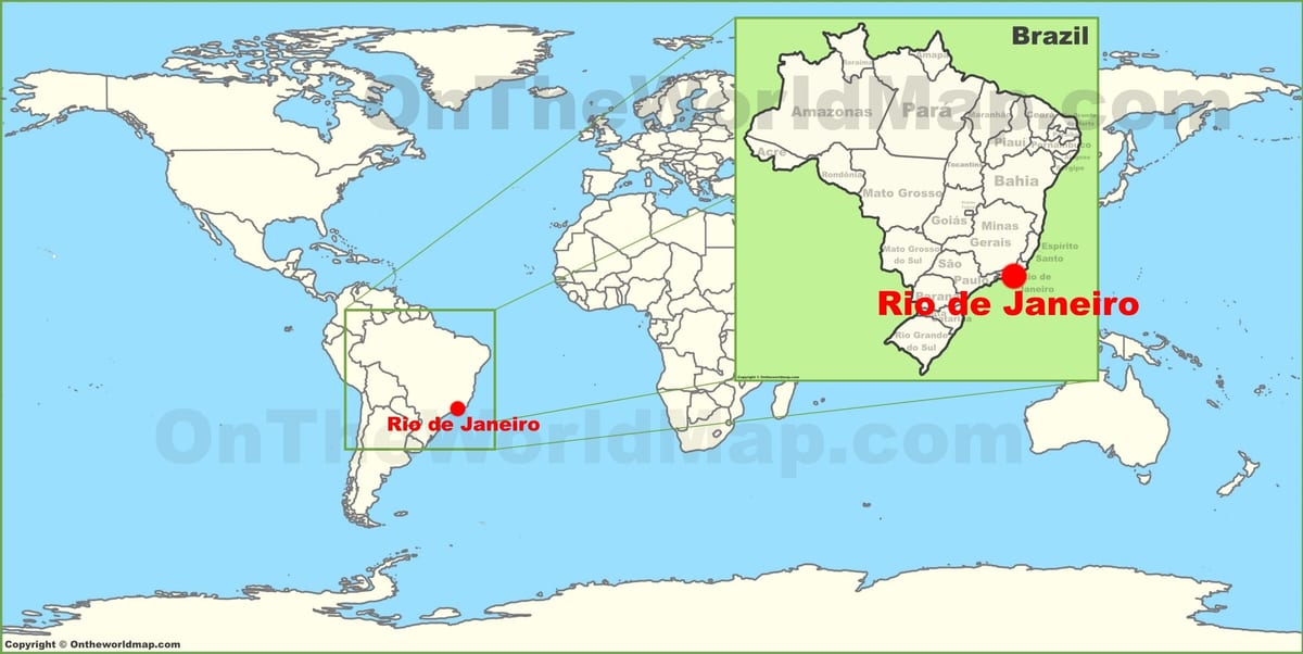 ambapo ni Rio de Janeiro iko kwenye ramani ya dunia
