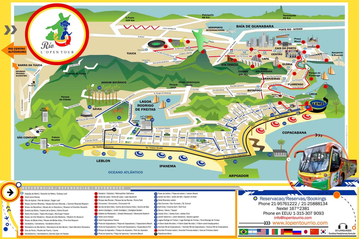 Rio de Janeiro vivutio vya utalii ramani