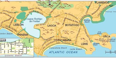 Ramani ya fukwe katika Rio de Janeiro