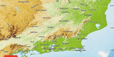 Topographic ramani ya Rio 